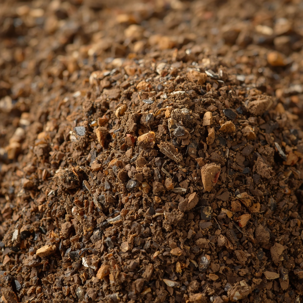 lucid origin A close up high detail photograph of dry organic potting soil. The soil is compo 0
