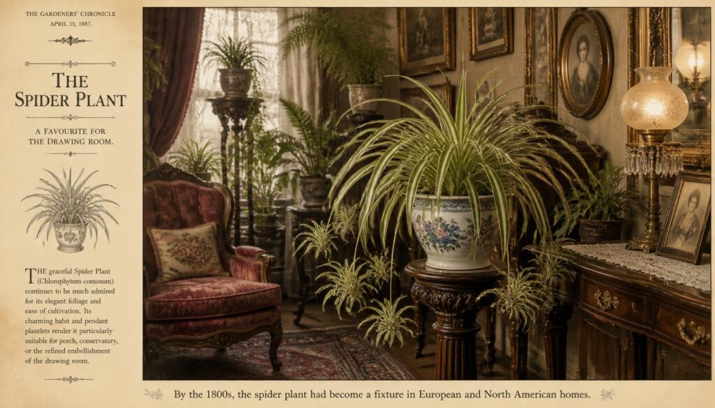 gpt image 2 Subject Historical botanical illustration or photograph showing spider plant in 0 1 1024x585
