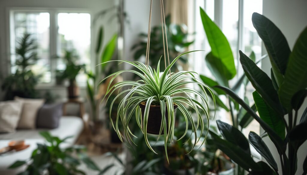 lucid origin Subject Spider plant as part of a modern styled interior living room or bedroom 0 1024x585